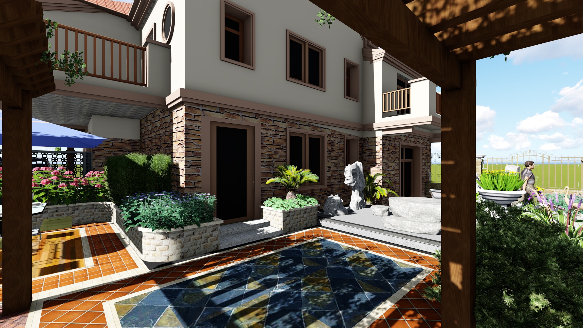 別墅庭院設計的綠化概念